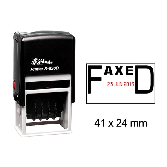 Self Inking Shiny Date Stamp With Faxed Text Ofiice Stationery Rubber Stamper S-826D
