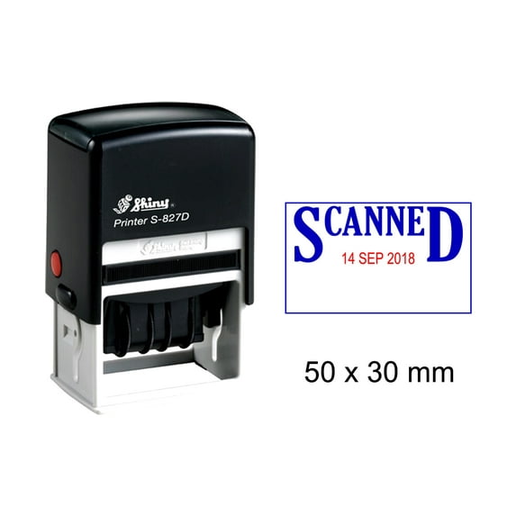 Self Inking Shiny Date Stamp With Scanned Text Ofiice Stationary Rubber Stamper S-827D