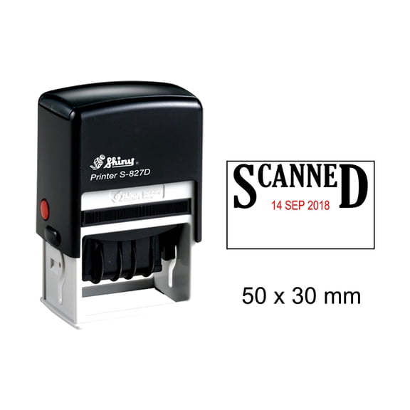 Self Inking Shiny Date Stamp With Scanned Text Ofiice Stationary Rubber Stamper S-827D
