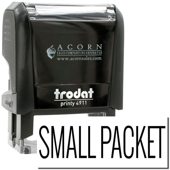 Self-Inking Small Packet Stamp, Trodat Printy 4911, Press and Print Stamping, Impression Size 5/8" x 1-1/2", Up to 10,000 Impressions - Black Ink