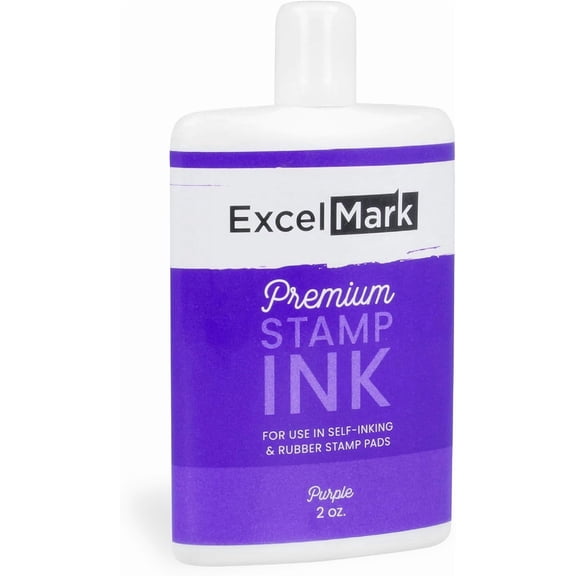 ExcelMark Self Inking Stamp Refill Ink - 2 oz. - Purple Ink
