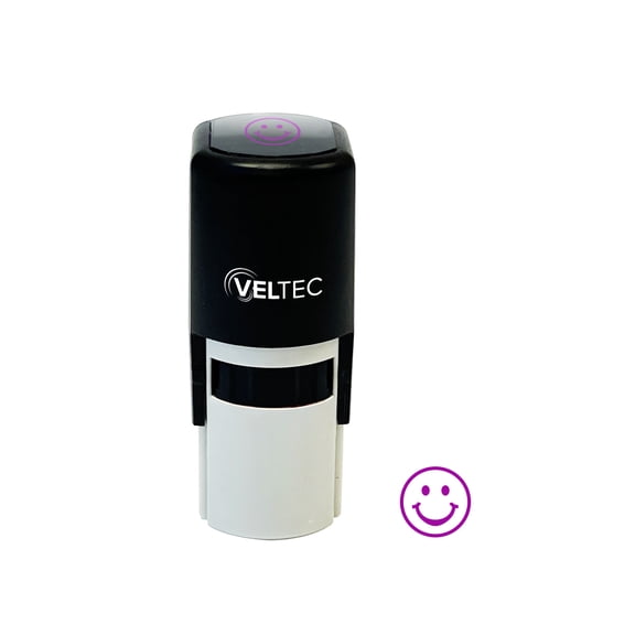 Self-Inking Stamp, Round Teacher Stamp for Classroom (Smiley Face)