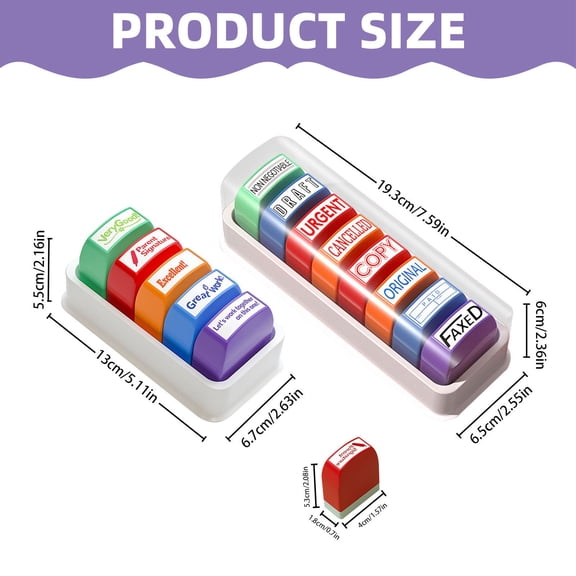 Self-Inking Stamp Set, Grading Message, For Office Home