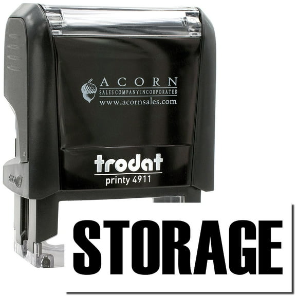 Self-Inking Storage Stamp, Trodat Printy 4911, Press and Print Stamping, Impression Size 5/8" x 1-1/2", Up to 10,000 Impressions - Black Ink
