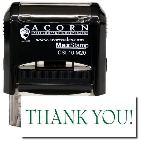 Self-Inking Thank You Stamp with Brown Ink