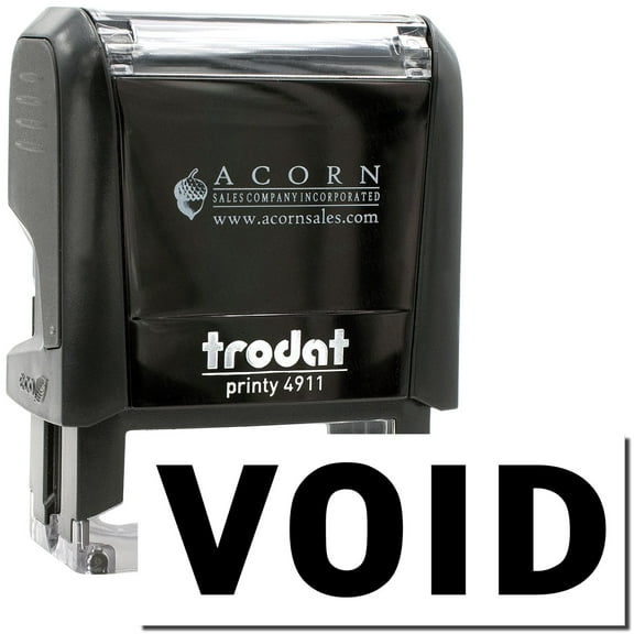 Self-Inking Void Stamp, Trodat Printy 4911, Press and Print Stamping, Impression Size 5/8" x 1-1/2", Up to 10,000 Impressions - Black Ink