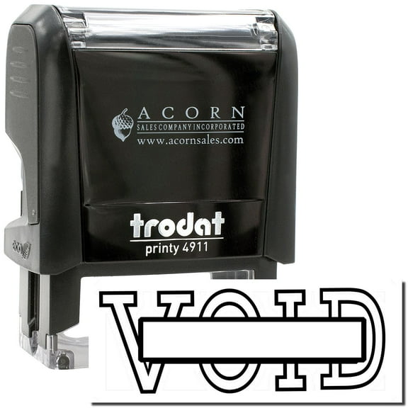 Self-Inking Void with Box Stamp, Trodat Printy 4911, Press and Print Stamping, Impression Size 5/8" x 1-1/2", Up to 10,000 Impressions - Black Ink