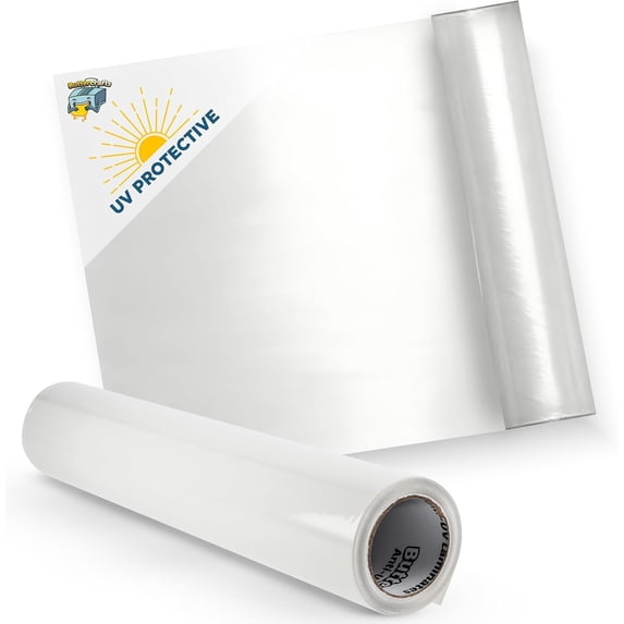 Self Laminating Film Anti-UV Vinyl (12”x15ft Glossy): Clear Roll Paper - Adhesive Sheets Sticker Laminate Sheets Waterproof Transparent