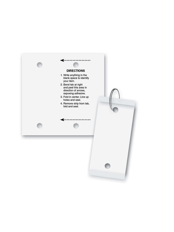 Self-Laminating Key Tags - Blank White - Pack/250