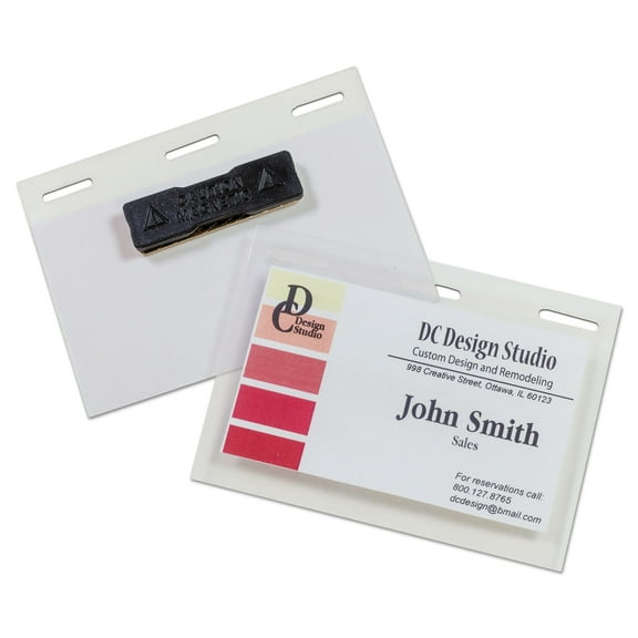 Self-Laminating Magnetic Style Name Badge Holder Kit, 2" X 3", Clear, 20/box | Bundle of 2 Boxes