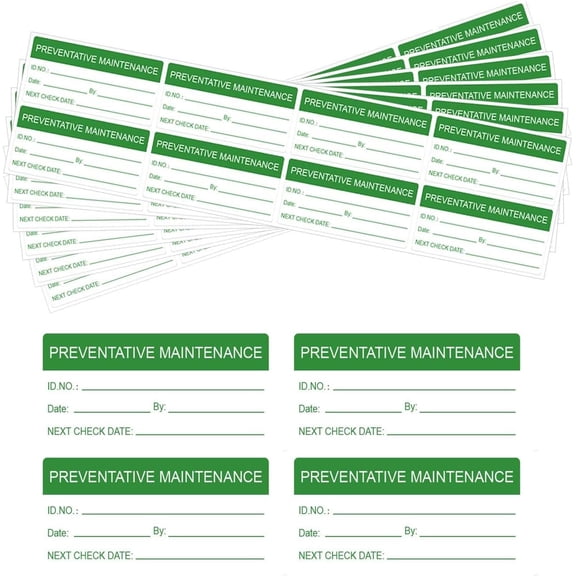 180 Pcs Self-Laminating Preventative Maintenance Stickers 1 x 2 Inch Waterproof Inspection Safety Label by/Date/Next Labels with Clear Flap