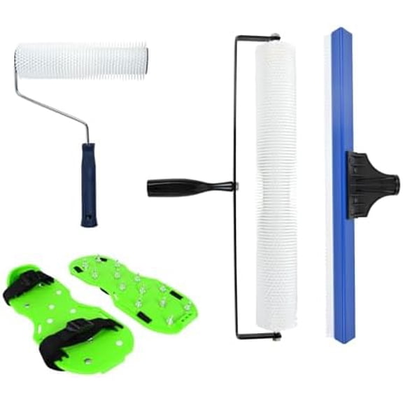 Self-Leveling Cement Tool Kit, Self Leveling Tools with Spike Roller For Self Leveling Cement, Epoxy Shoes Spikes, Paint Rollers, Epoxy Floor Kit for Cement Flooring (DP-2)$$Tools & Hardware Other