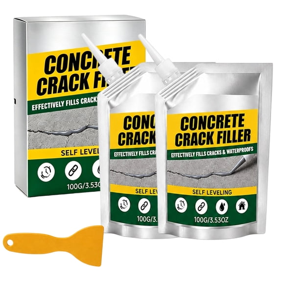 Self Leveling Concrete Crack Filler, Waterproof Self-Leveling Outdoor Caulk, Crack Filler Concrete Repair for Basement, Garage, Pool and Patio