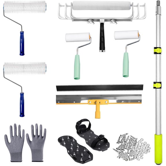 Self Leveling Concrete, Epoxy Floor kit, Spike Roller for Self Leveling, Paint Roller, Epoxy Shoes Spikes, Concrete Tools, Floor Leveling Tools With Extension Rods