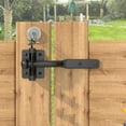 thumbnail image 1 of Self Locking Gate Gravity Door Latch Automatic Gate Latch for Metal Wooden Fences, Black, 1 of 7