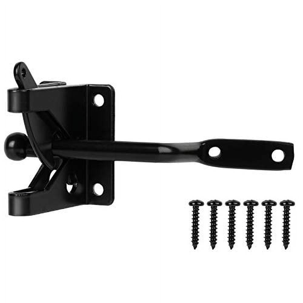 Black Powder Coated Alloy Steel and Wood Gate Latch