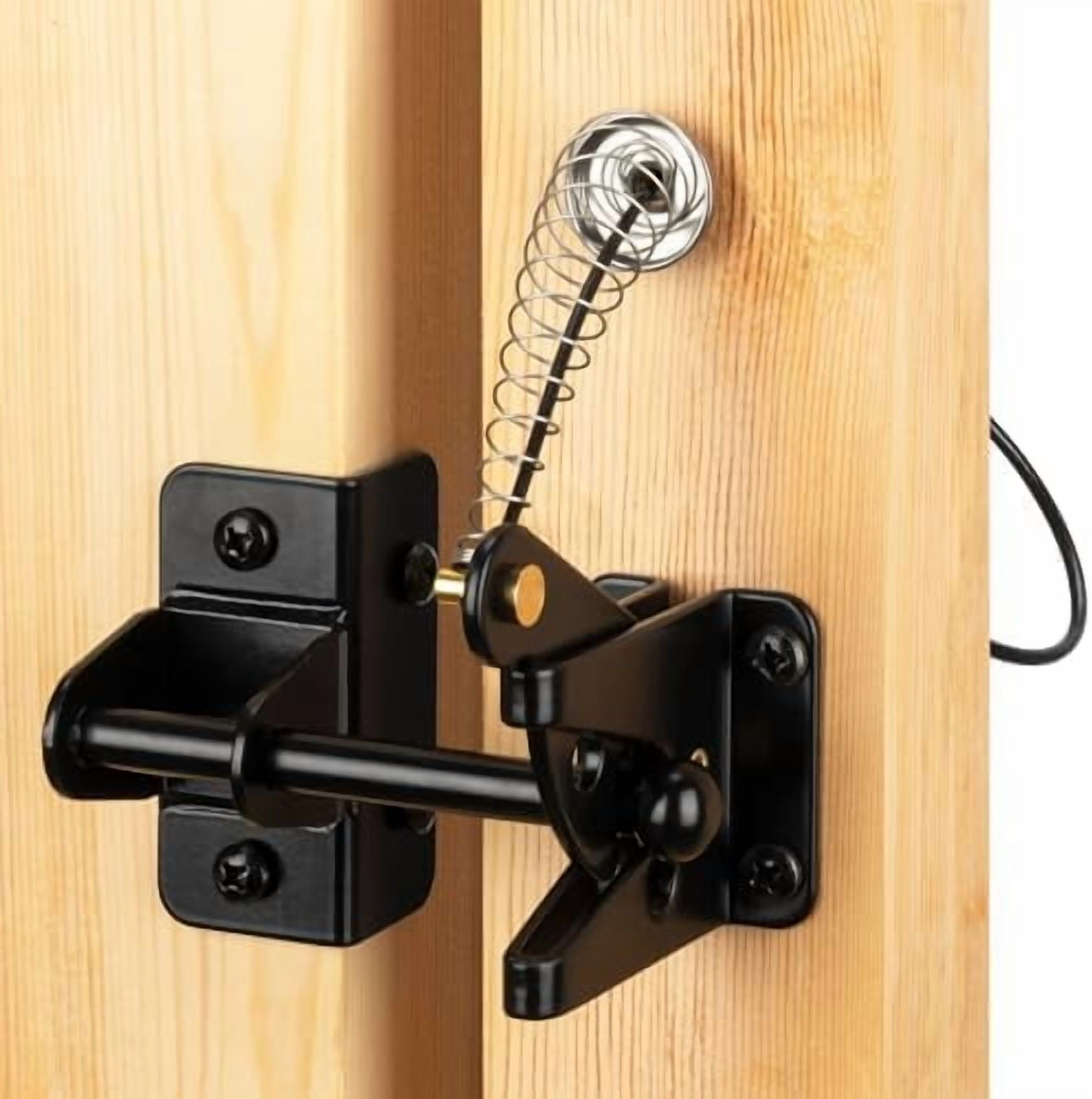 Self-Locking Gate Latch with Spring Cable Pull for Wooden Fence Gate ...