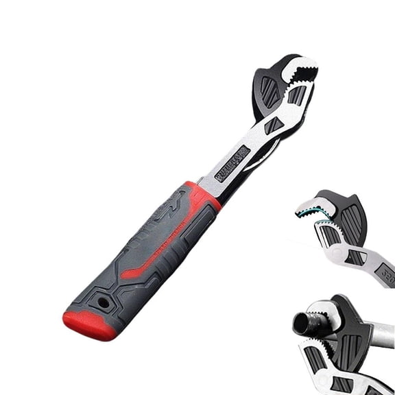 Self-Locking Pipe Wrench Tool,Plumbers Wrench with Self Tightening Function,8 Inch Adjustable Pipe Wrenches With Non-Slip Handle, Vanadium Alloy Steel Universal