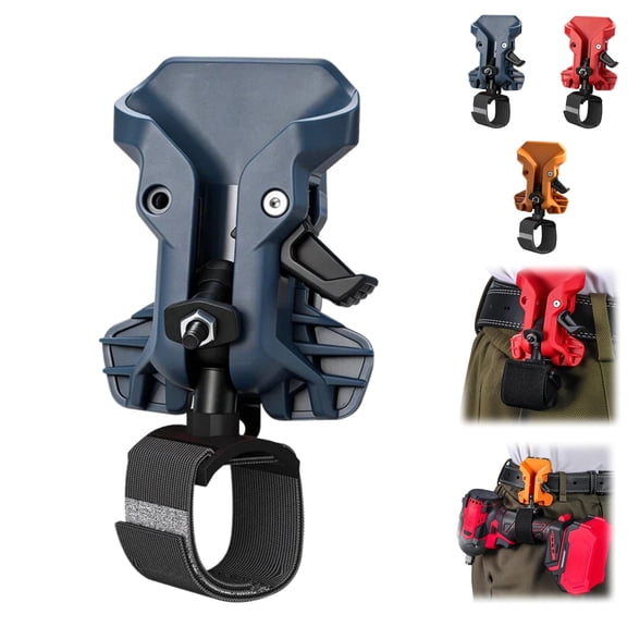 Self-Locking Power Tool Holster, Metal Quick Draw Belt Clip for Drills Hammers, Portable Secure Holder for Construction Electricians & DIY Projects