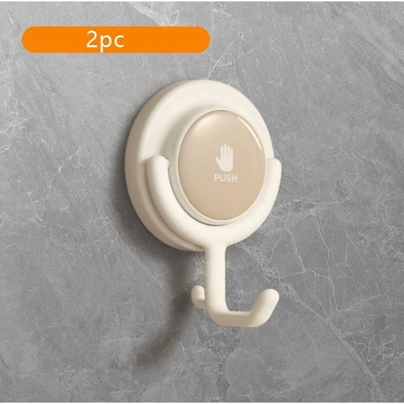Self-Locking Suction Cup Hooks for Smooth Surfaces Heavy Duty No Drilling Towel Hanger, Rustproof Stainless Steel, Pack of 2 for Kitchen Bathroom Entryway