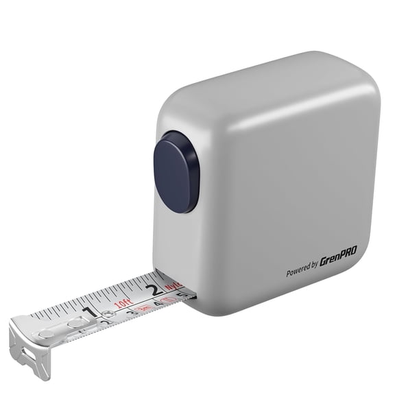 Self-Locking Tape Measure 10FT/3M, Dual-Sided Metric and Imperial Scales, High-Stiffness Blade, ABS Shock-Absorbent Case (Light Gray)