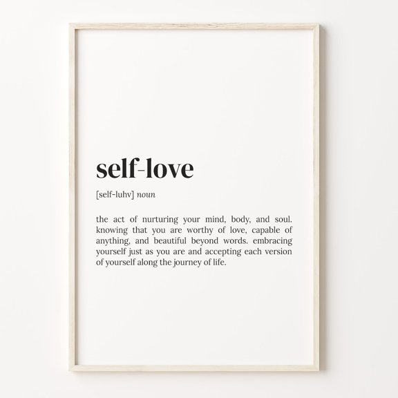 Self-Love Definition Dictionary Quote Poster Unframed Paper Print