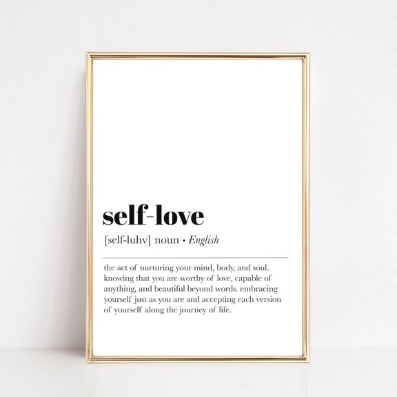 Self Love Definition Print, Self Love Wall Art, Definition Print, Minimalist Poster, Home Decor Print Wall Art, UNFRAMED PAPER POSTER, Home Decor, Vintage Gift, Living Room Dercor