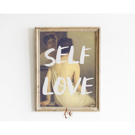 Self Love Gallery Wall Print, Altered Art Portrait, Eclectic Decor, Feminist Wall Art, Aesthetic Room Decor, Graffiti Art Wall Art, Modern Wall Decor, 8x12 UNFRAMED