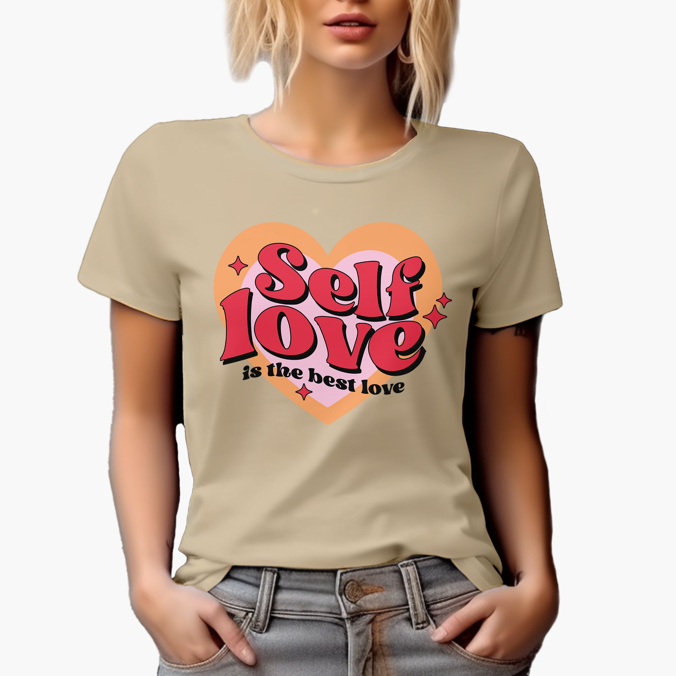 Self Merch Self Love Is the Best Love, Retro Groovy Wavy Text Valentines Day Art ...