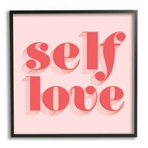 Self Love Retro Phrase Inspirational Graphic Art Black Framed Art Print Wall Art