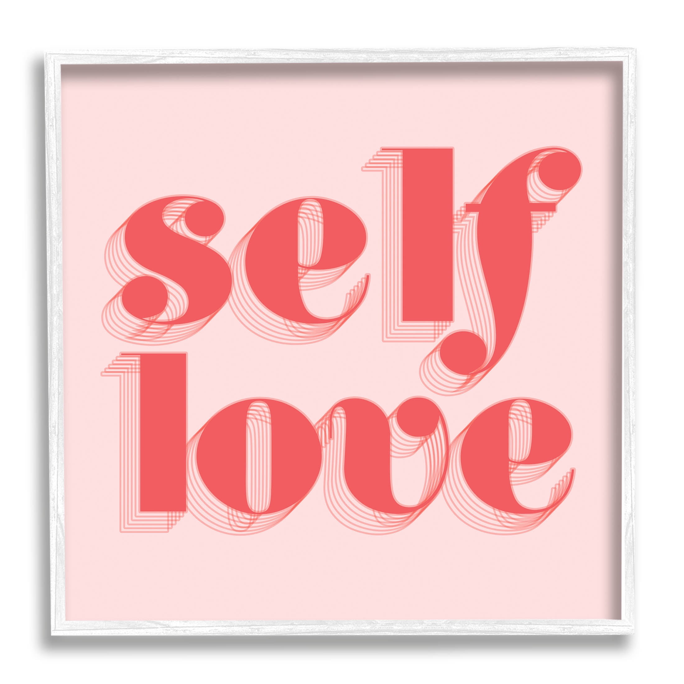 Self Love Retro Phrase Inspirational Graphic Art White Framed Art Print Wall Art