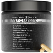 مكمل غذائي للرجال من Formulation Factory Self Obsessed STARTER، 10 في 1 لتعزيز الذكورة مع شيلاجيت وتونغكات علي، 60 كبسولة، إمداد لمدة شهر