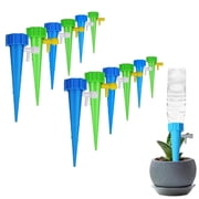 Self Plant Watering Spikes,Auto Drippers Irrigation Devices,Vacation Automatic Plants Water System with Adjustable Control Valve Switch Design for Houseplant, Gardenplant, Officeplant12 Pcs