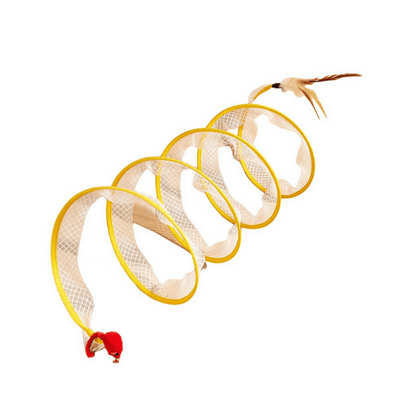 Self Play Cat Hunting Spiral Tunnel Toy,Portable Cattycoil Safe Toy,Indoor Fun Spiral Tunnel Cat Toy B