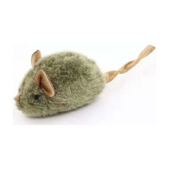 Self Play Cat Toys, Plush Mouse Toys, 3X2 In, Sage Green Fabric, Smart Motion, Cat Stimulation, Indoor Feline Activity, Soft Texture, 1 Pc