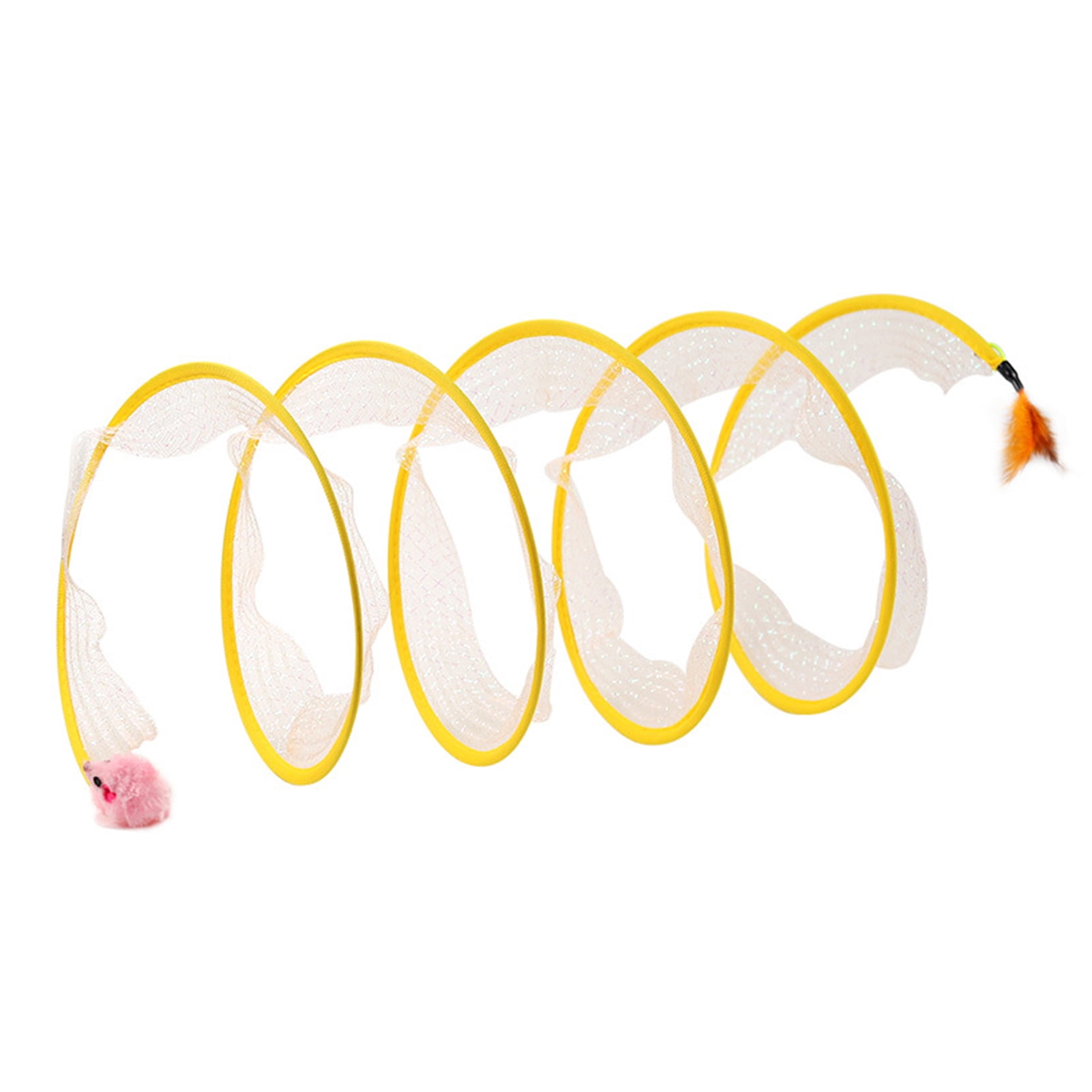 Self Play Cat Tunnel Spring Toy Collapsible Cat Hunting Spiral Tunnel ...