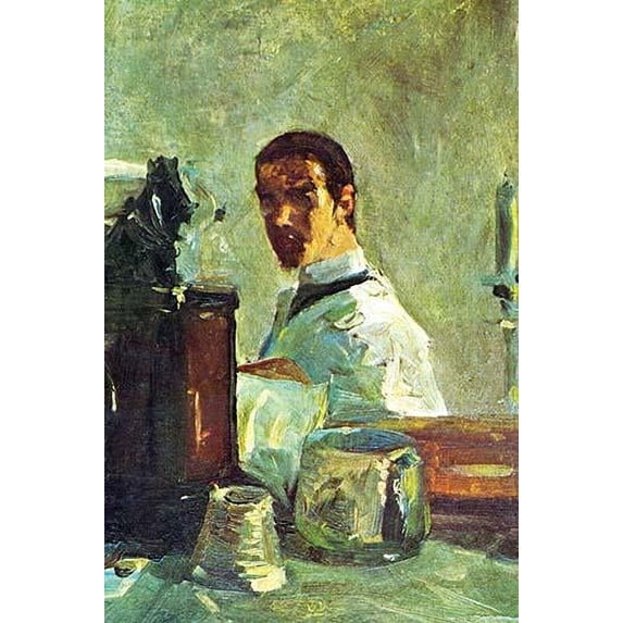 Self Portrai looking in a Mirror Poster Print by Toulouse-Lautrec (24 x 36)
