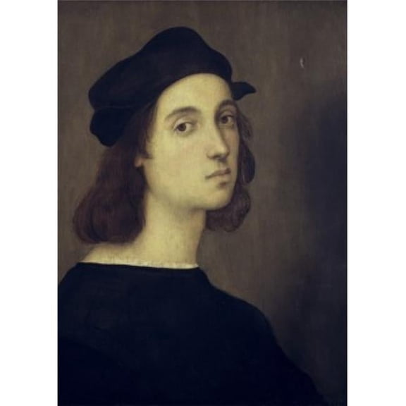 Superstock SAL263611 Self Portrait 1506 Raphael, 1483-1520 & Italian Oil On Wood Panel Galleria Degli Uffizi Florence Italy Poster Print, 18 x 24
