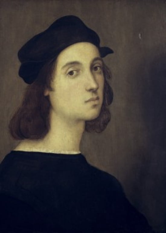 Self Portrait 1506 Raphael (1483-1520Italian) Oil on wood panel Galleria degli Uffizi Florence Italy Canvas Art - Raphael (18 x 24)