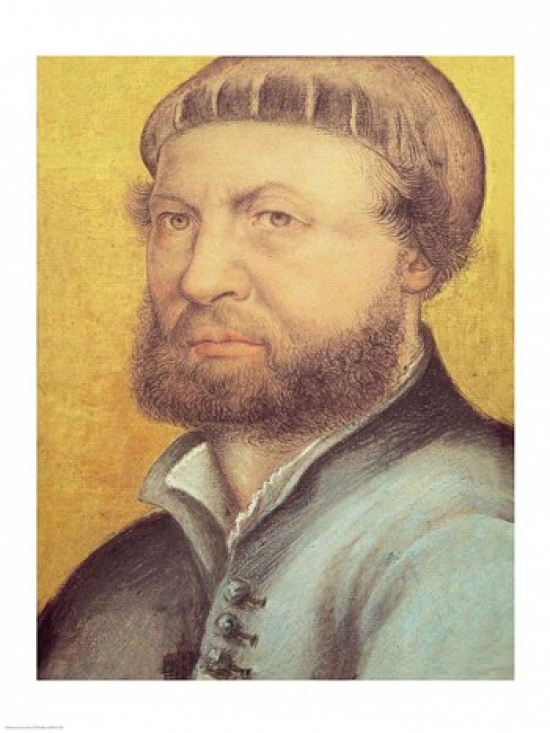 Self Portrait 1542 Canvas Art - Hans Holbein (24 x 36)
