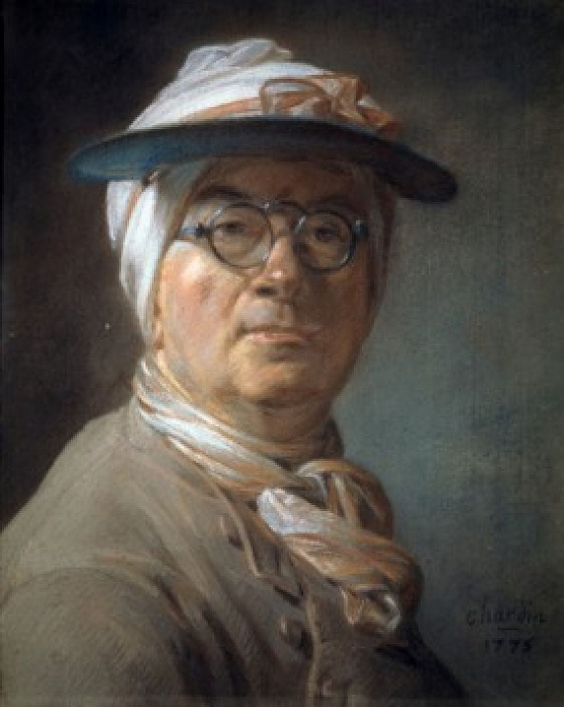 Self Portrait 1775 Jean-Simon Chardin (1699-1779 French) Musee du Louvre Paris France Canvas Art - Jean Simon Chardin (24 x 36)