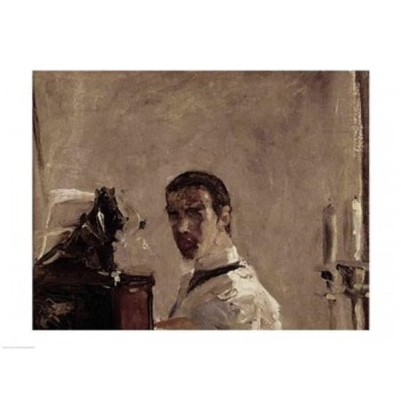 Self Portrait 1880 Detail Poster Print by Henri De Toulouse-Lautrec - 36 x 24 in. - Large