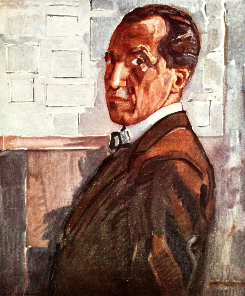 Self Portrait 1918 Canvas Art - Piet Mondrian (18 x 24)