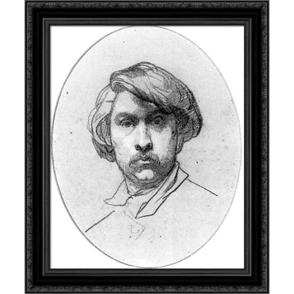 Self Portrait 20x23 Black Ornate Wood Framed Canvas Art by Couture, Thomas