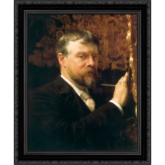 Self Portrait 20x24 Black Ornate Wood Framed Canvas Art by Alma Tadema, Sir Lawrence
