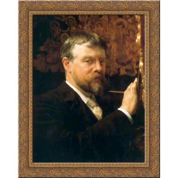 Self Portrait 20x24 Gold Ornate Wood Framed Canvas Art by Alma Tadema, Sir Lawrence