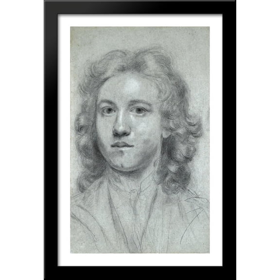 Self-Portrait 26x40 Large Black Wood Framed Print Art by Joshua Reynolds