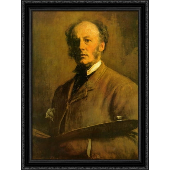 Self-Portrait 28x38 Large Black Ornate Wood Framed Canvas Art by John Everett Millais