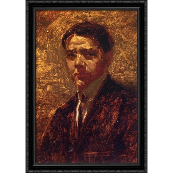 Self Portrait 28x40 Large Black Ornate Wood Framed Canvas Art by Robert Julian Onderdonk