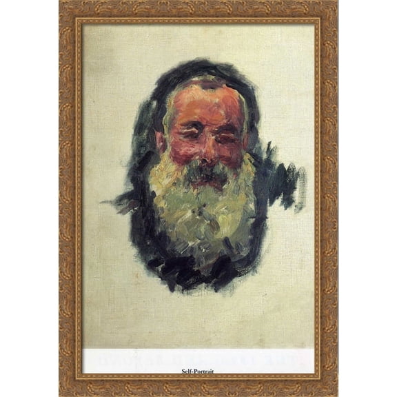 Self Portrait 28x40 Large Gold Ornate Wood Framed Canvas Art by Claude Monet